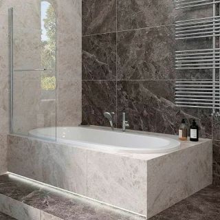 Шторка на ванну Veconi Palau PL-79, 900x1500, хром, стекло прозрачное